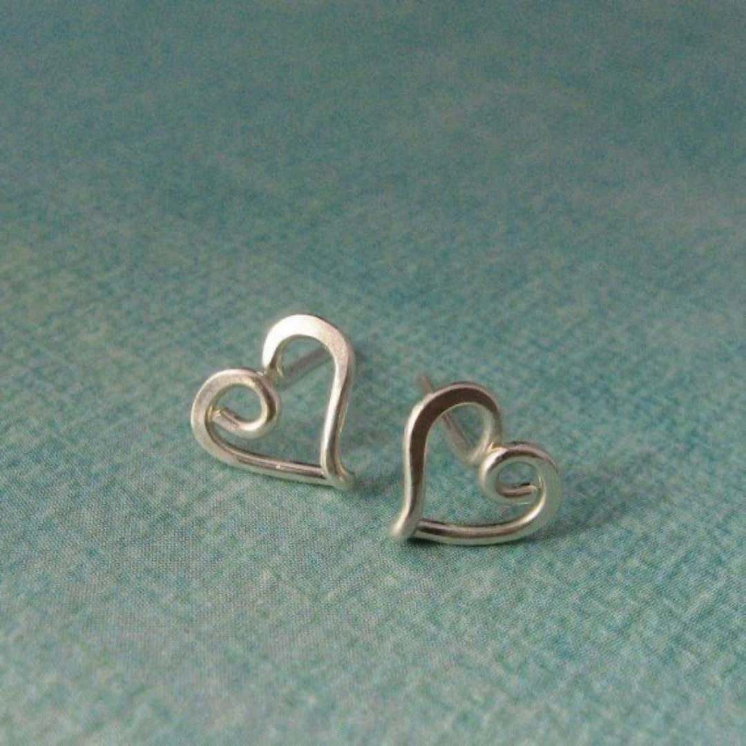 Open Heart Stud Earrings