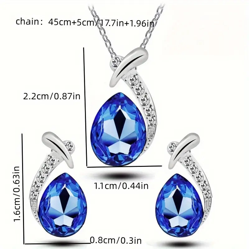 Elegant White Gold Mermaid Jewelry Set