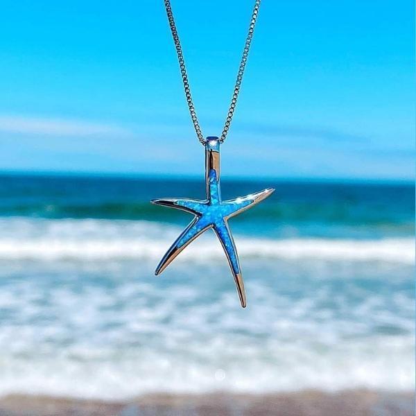 Blue Starfish Necklace