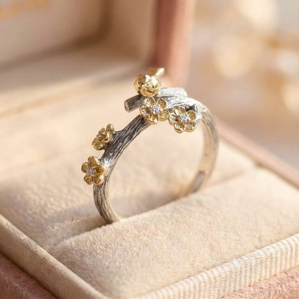 Bohemian Bird Branch Ring