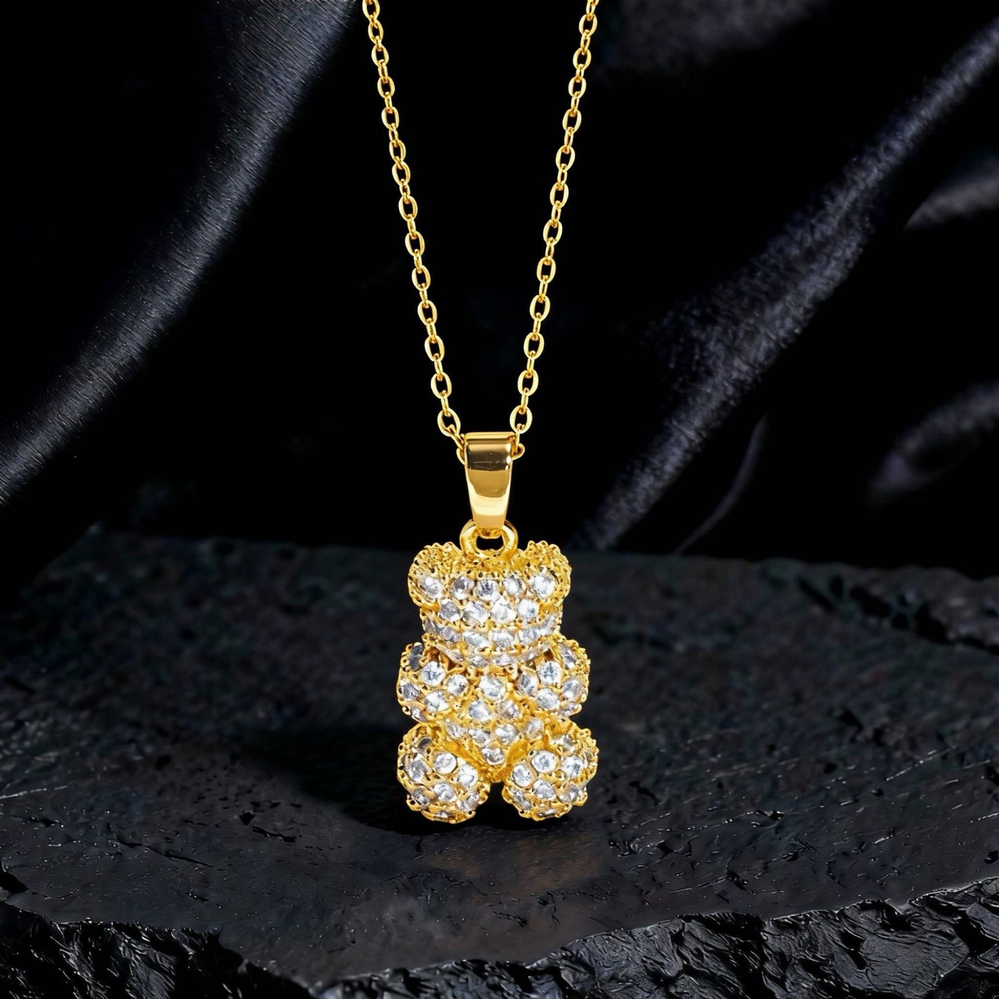 Crystal Teddy Bear Necklace