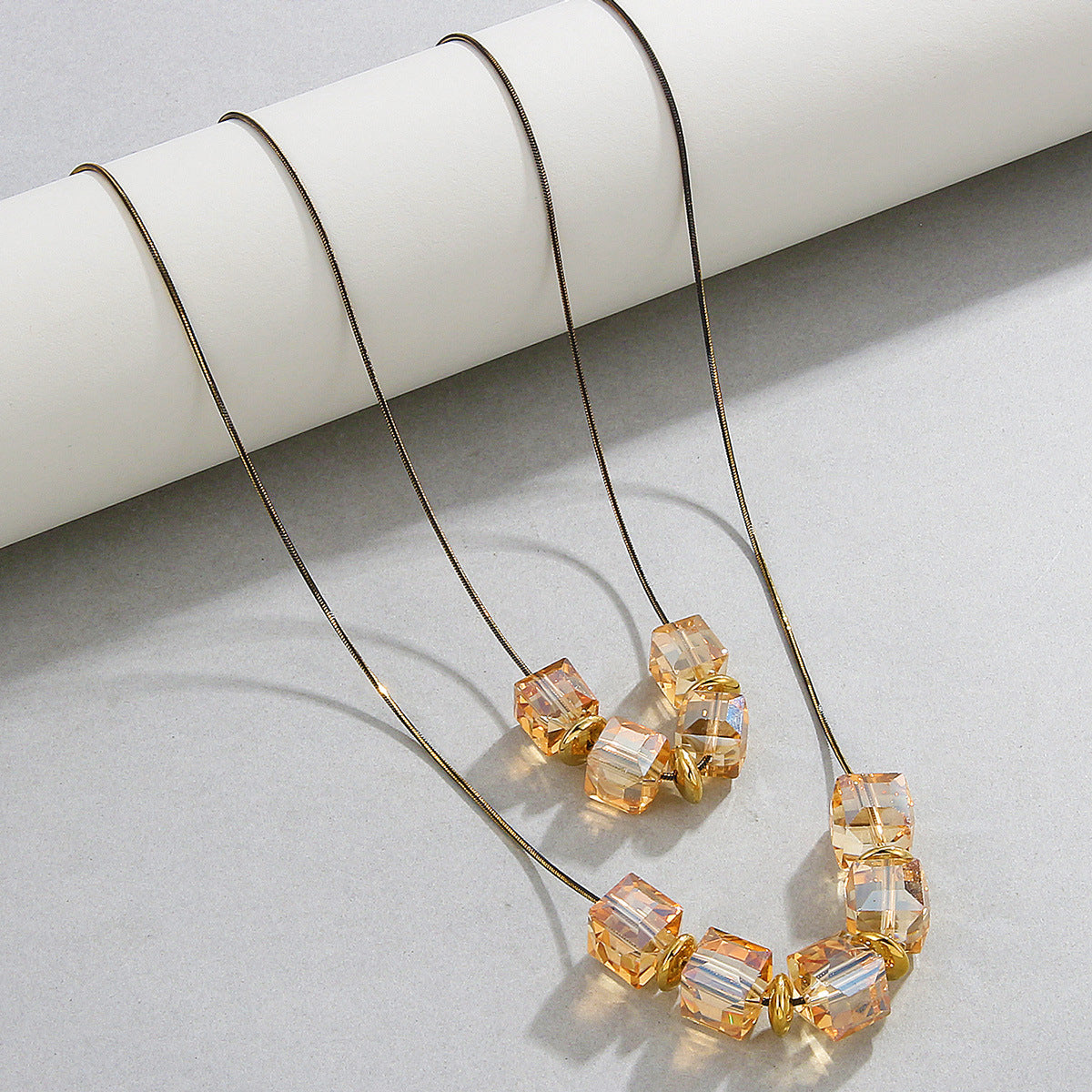Elegant Amber Crystal Necklace