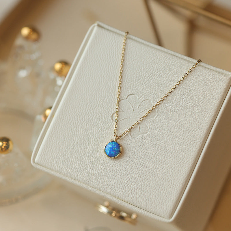 Elegant Blue Opal Necklace