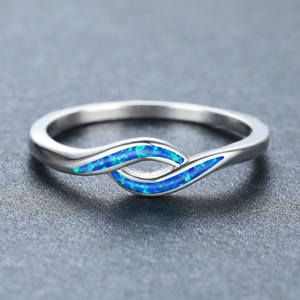 Elegant Blue Opal Ring