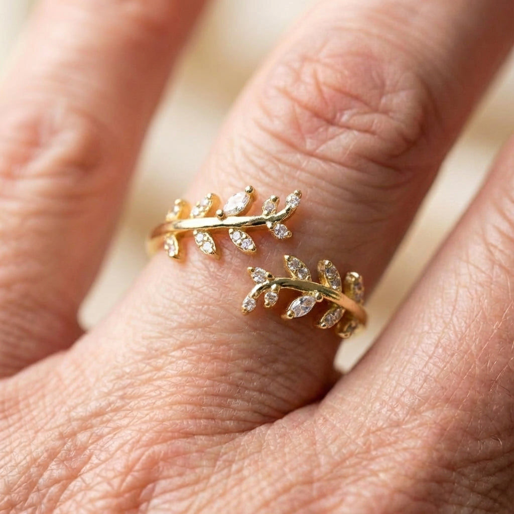Elegant Branch Zircon Ring