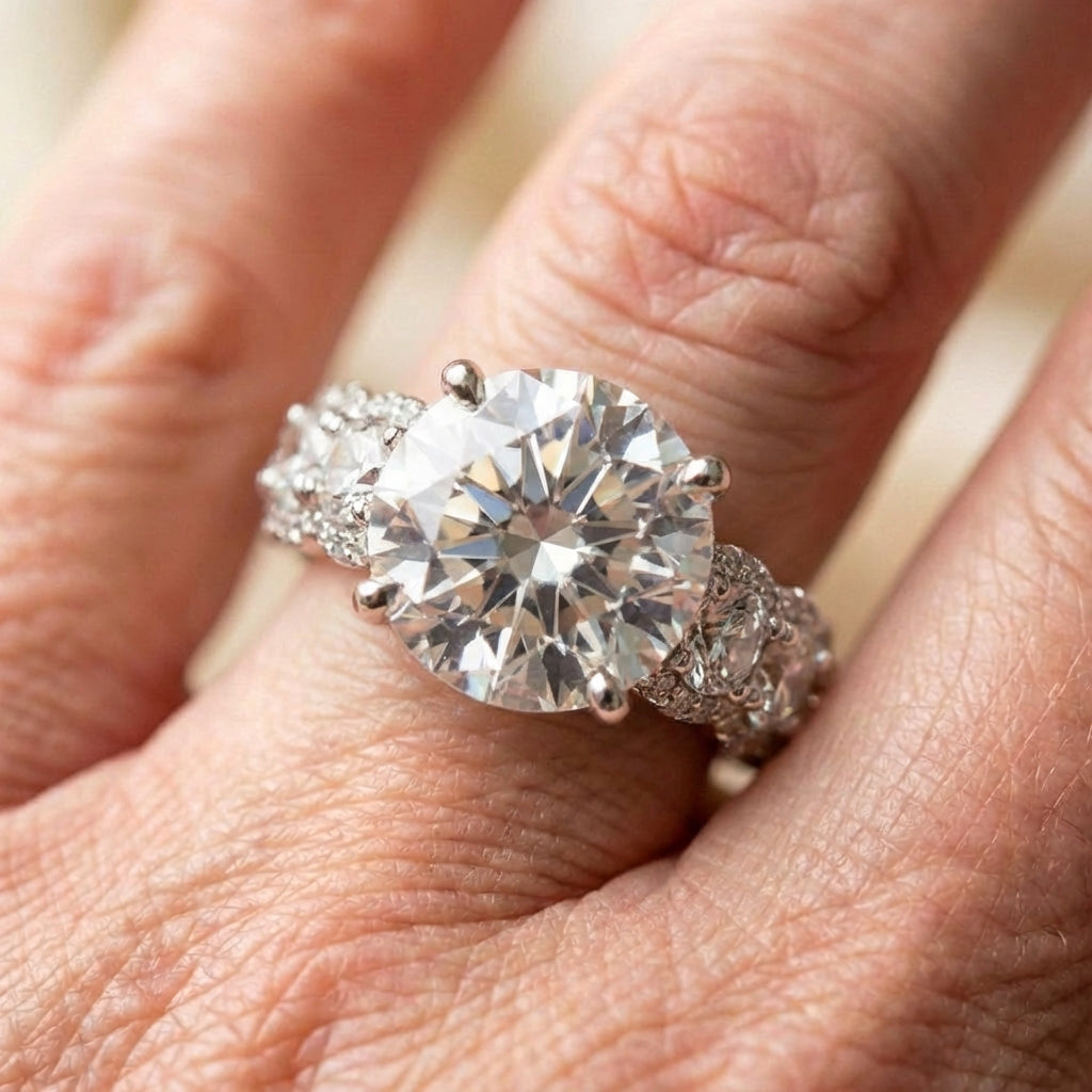 Elegant Crystal Engagement Ring