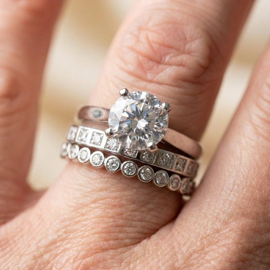 Elegant Crystal Ring Set