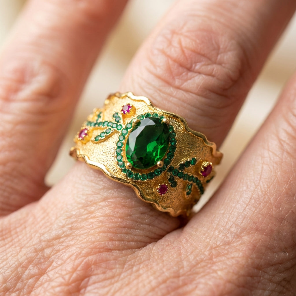 Elegant Emerald Statement Ring