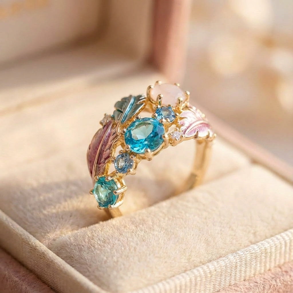 Elegant Feather Statement Ring