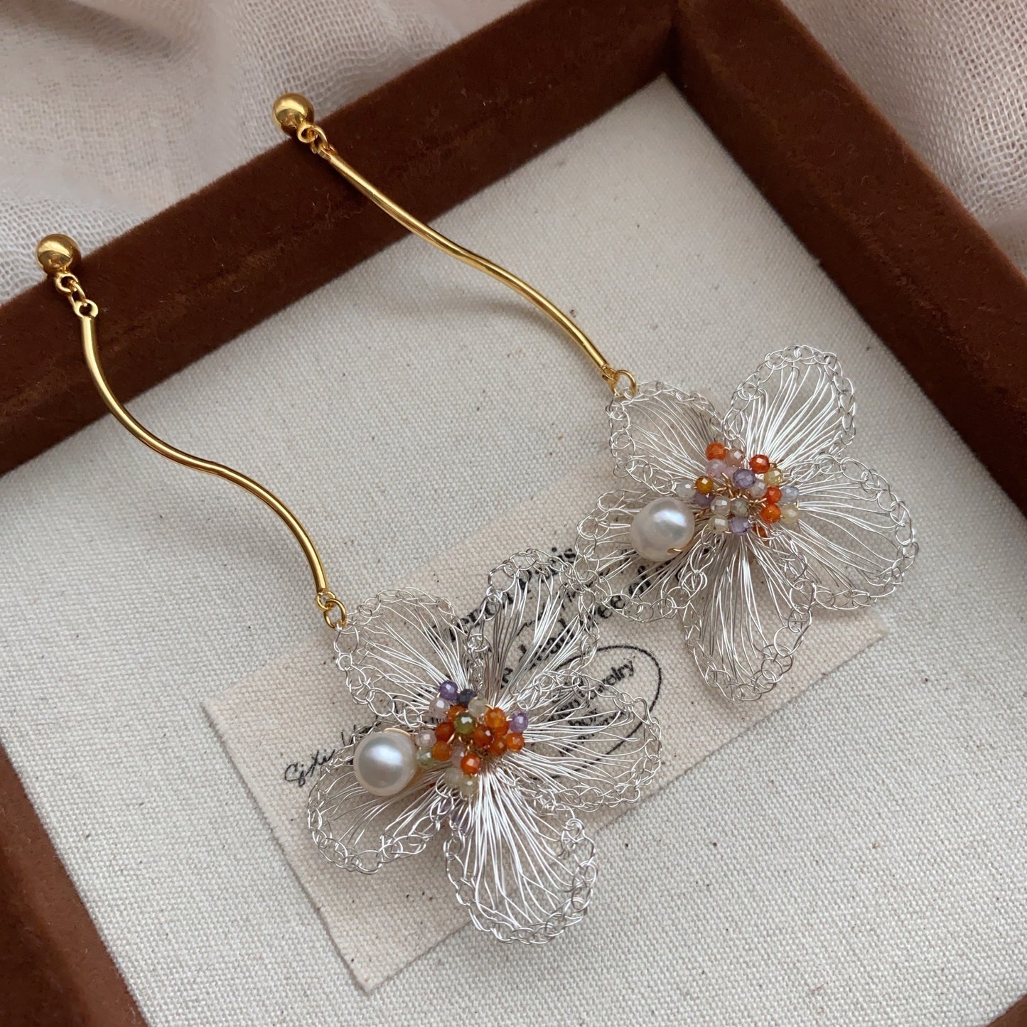 Elegant Filigree Flower Earrings