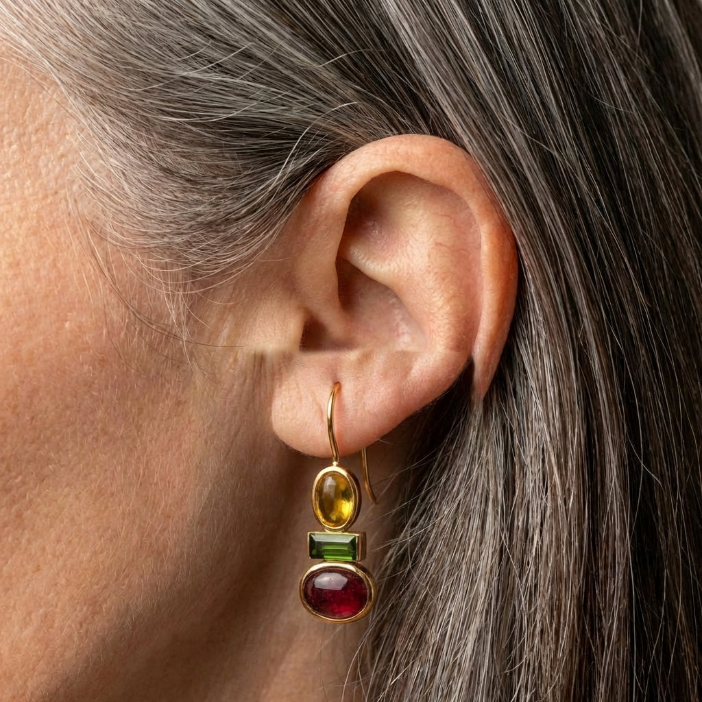 Elegant Gemstone Dangle Earrings