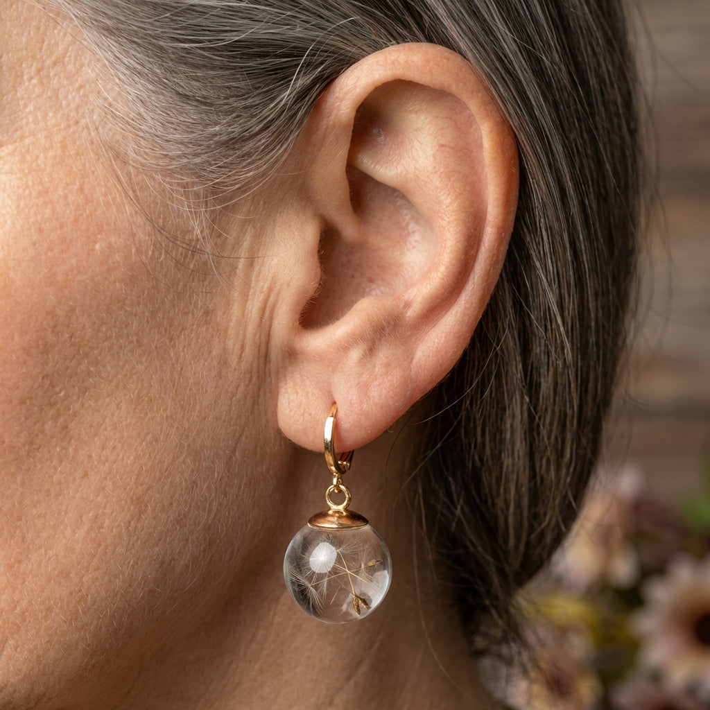 Elegant Glass Sphere Earrings