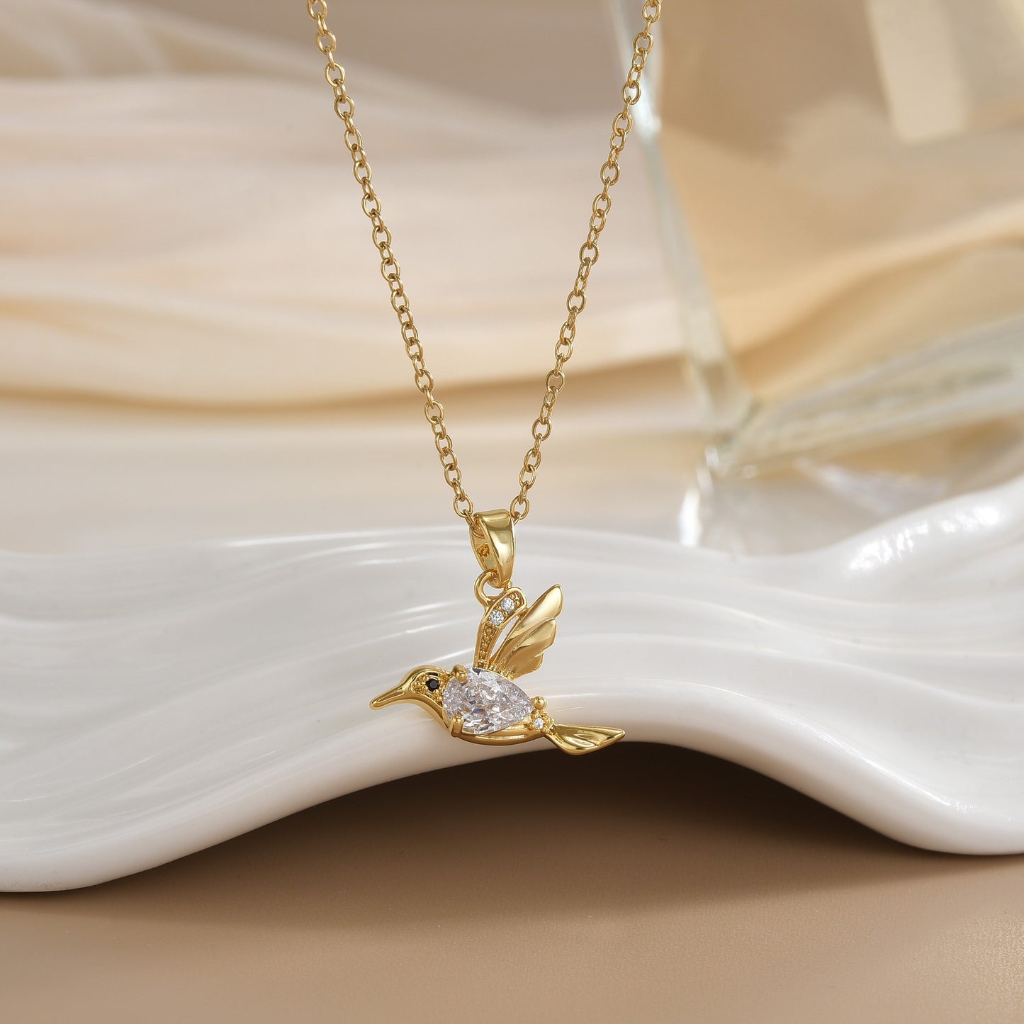 Elegant Gold Bird Necklace