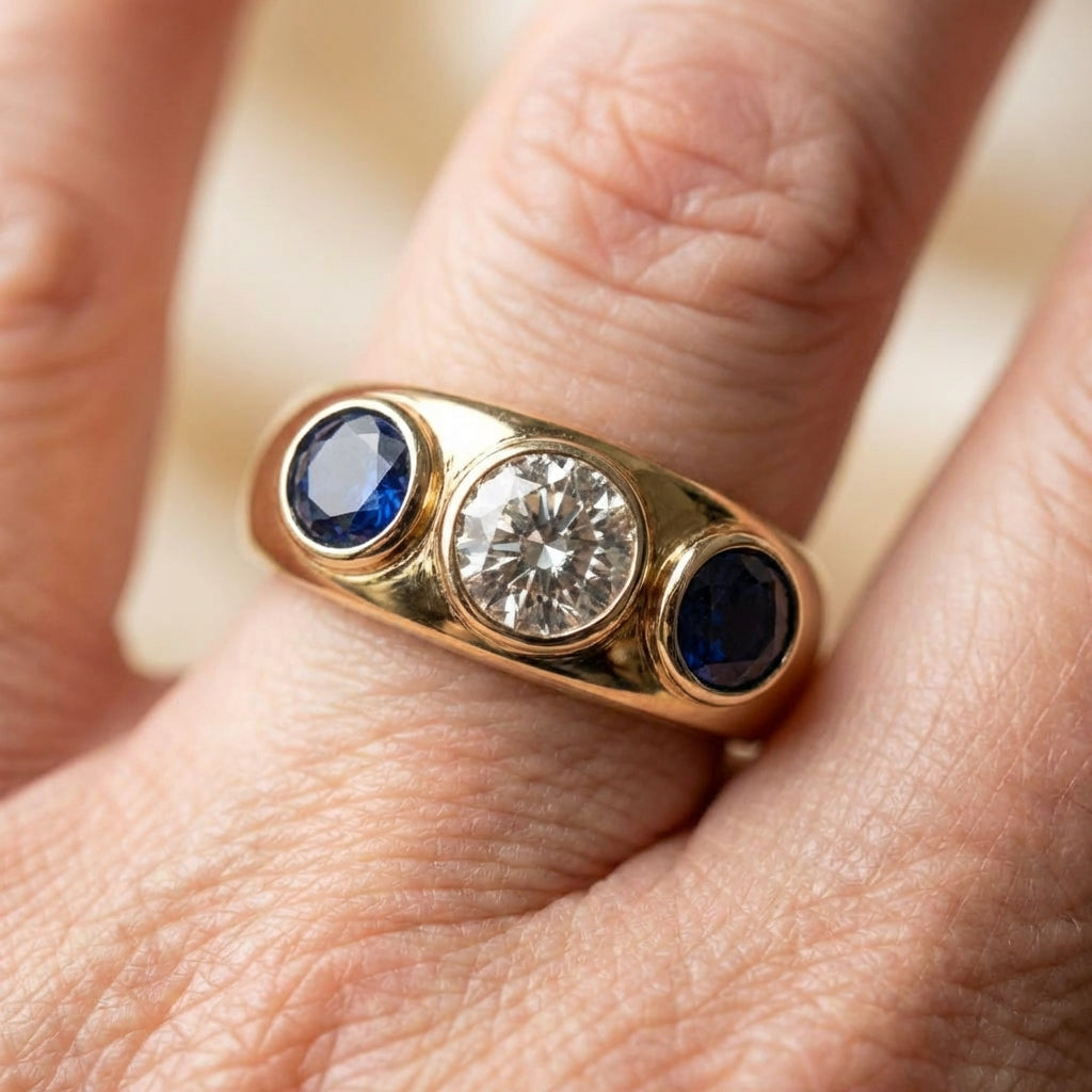 Elegant Gold Sapphire Ring