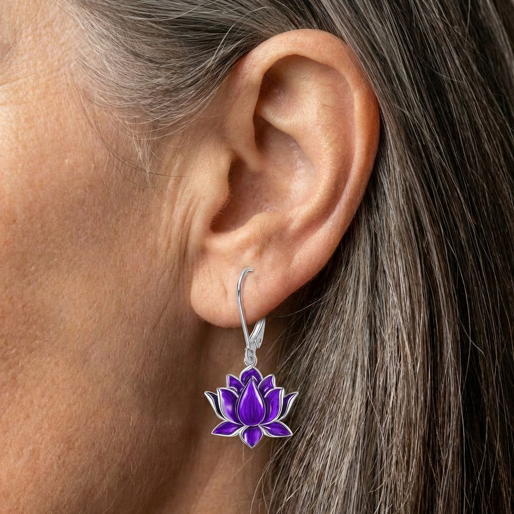 Elegant Lotus Flower Earrings