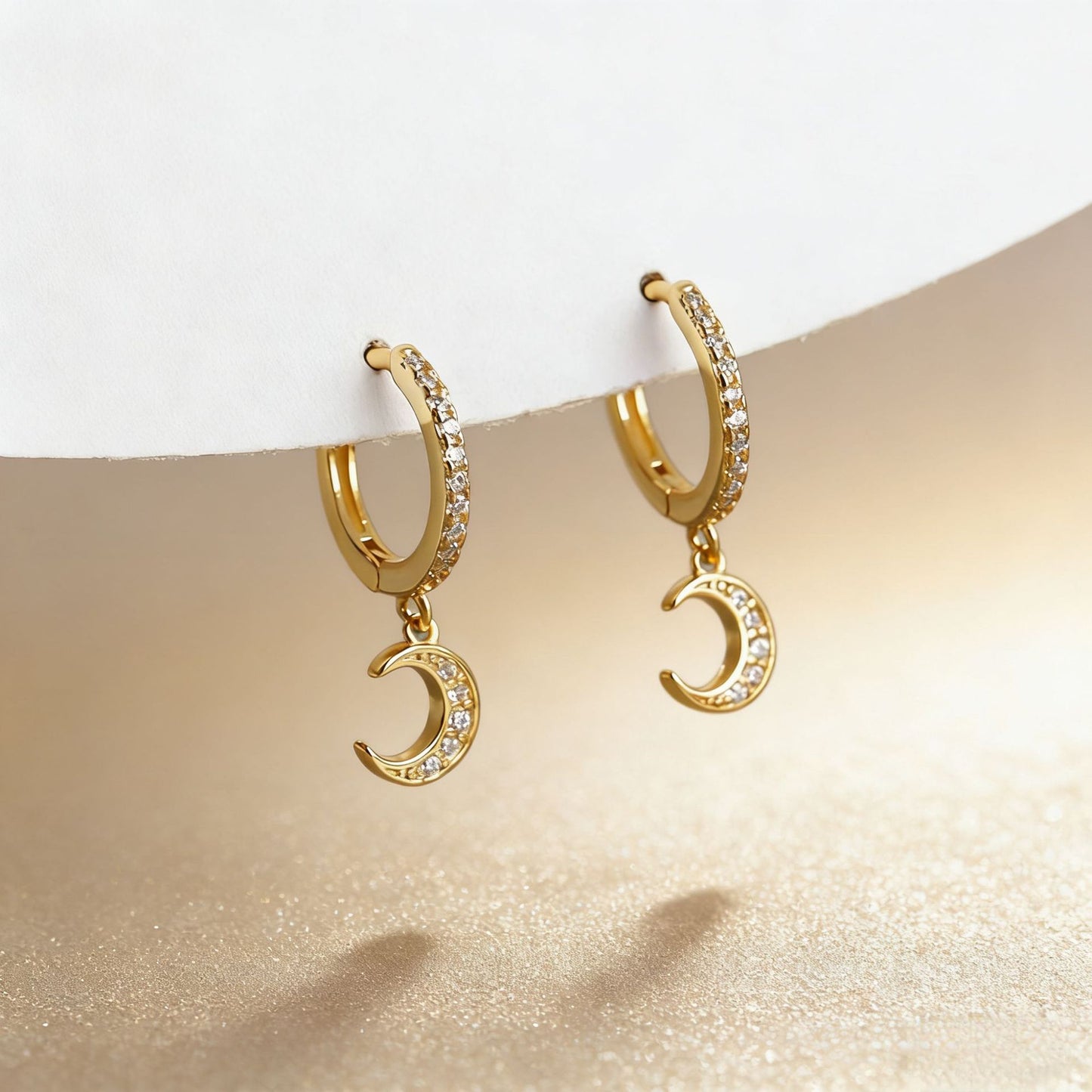 Elegant Moon Charm Earrings