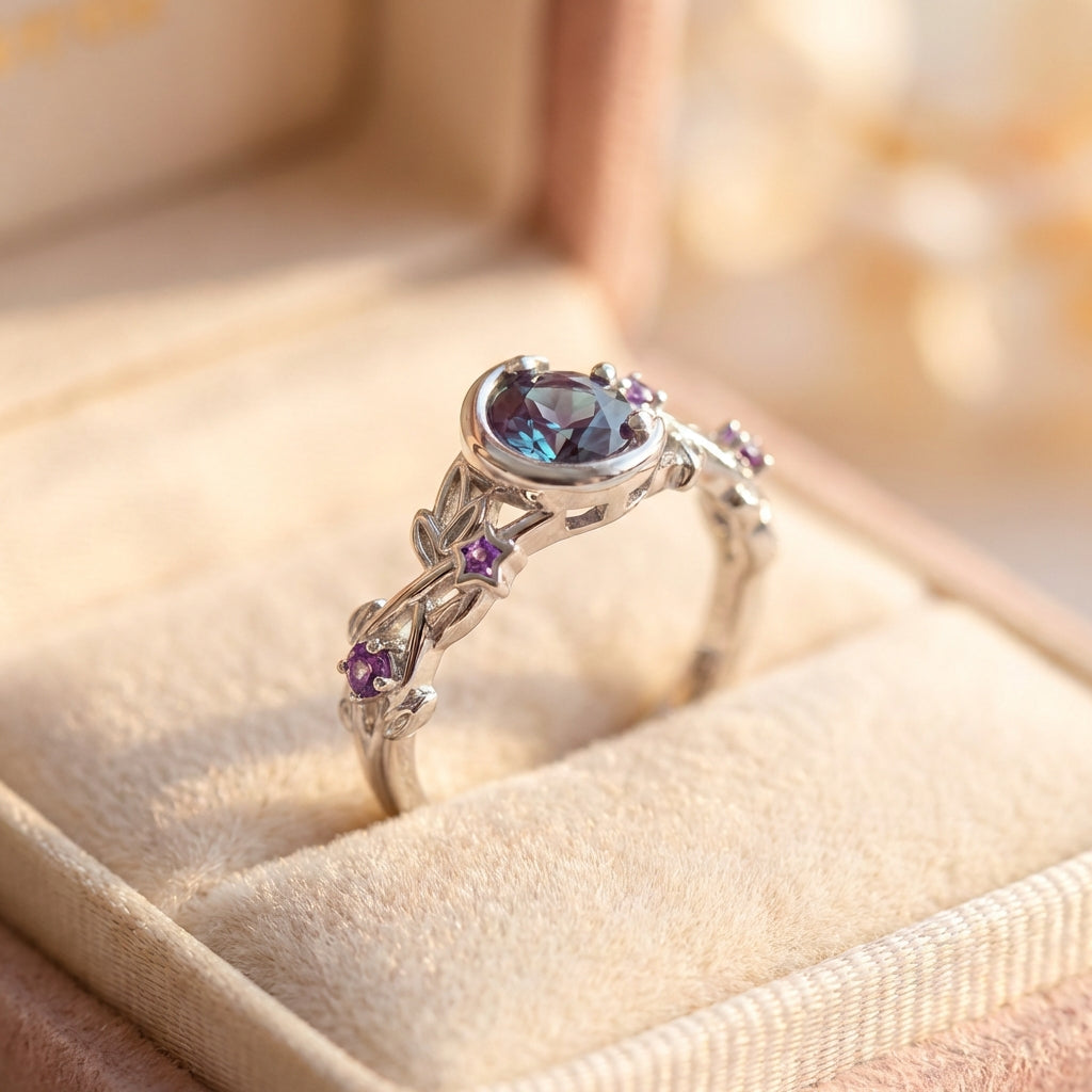 Elegant Moon Crystal Ring