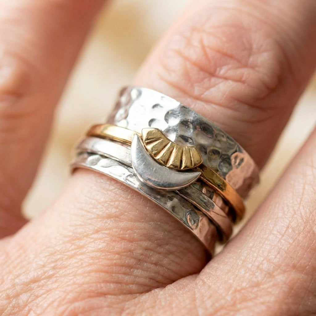 Elegant Moon Statement Ring