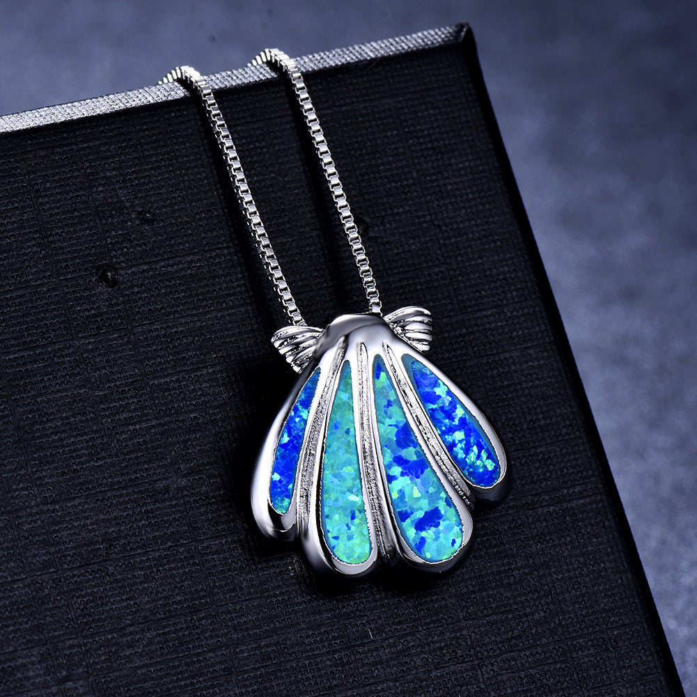 Elegant Opal Shell Necklace