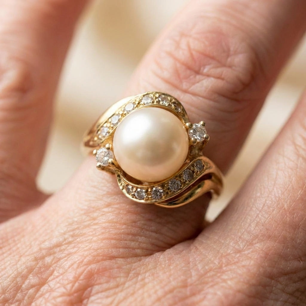 Elegant Pearl Gold Ring
