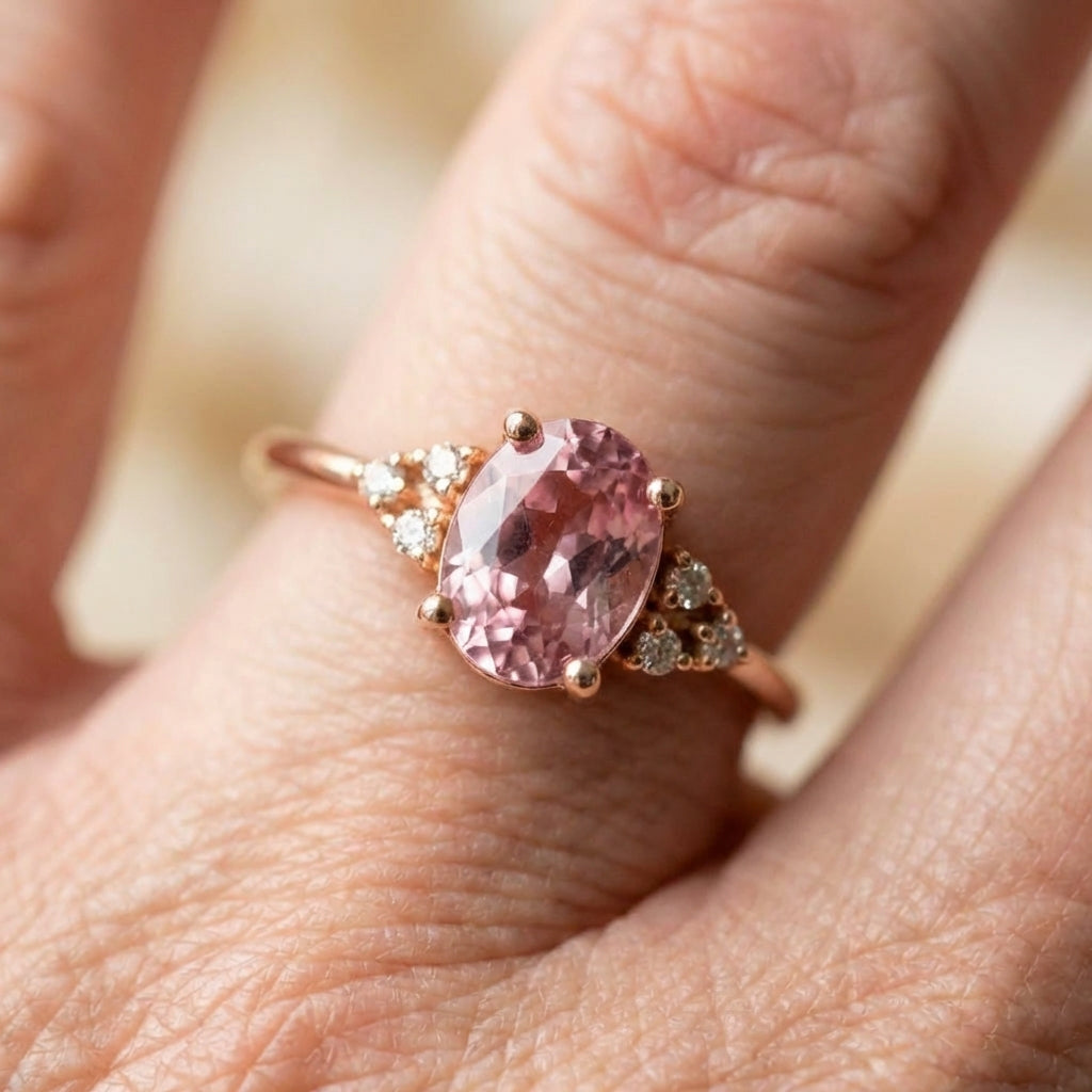 Elegant Rose Gold Oval Ring