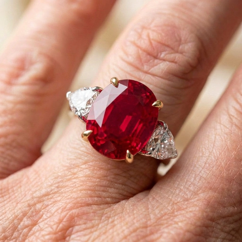 Elegant Ruby Diamond Ring