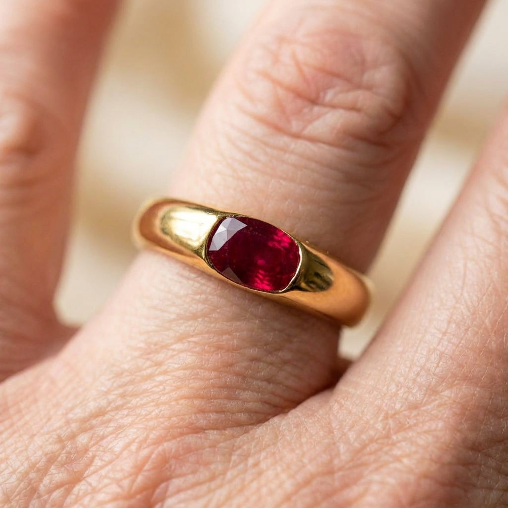 Elegant Ruby Gold Ring