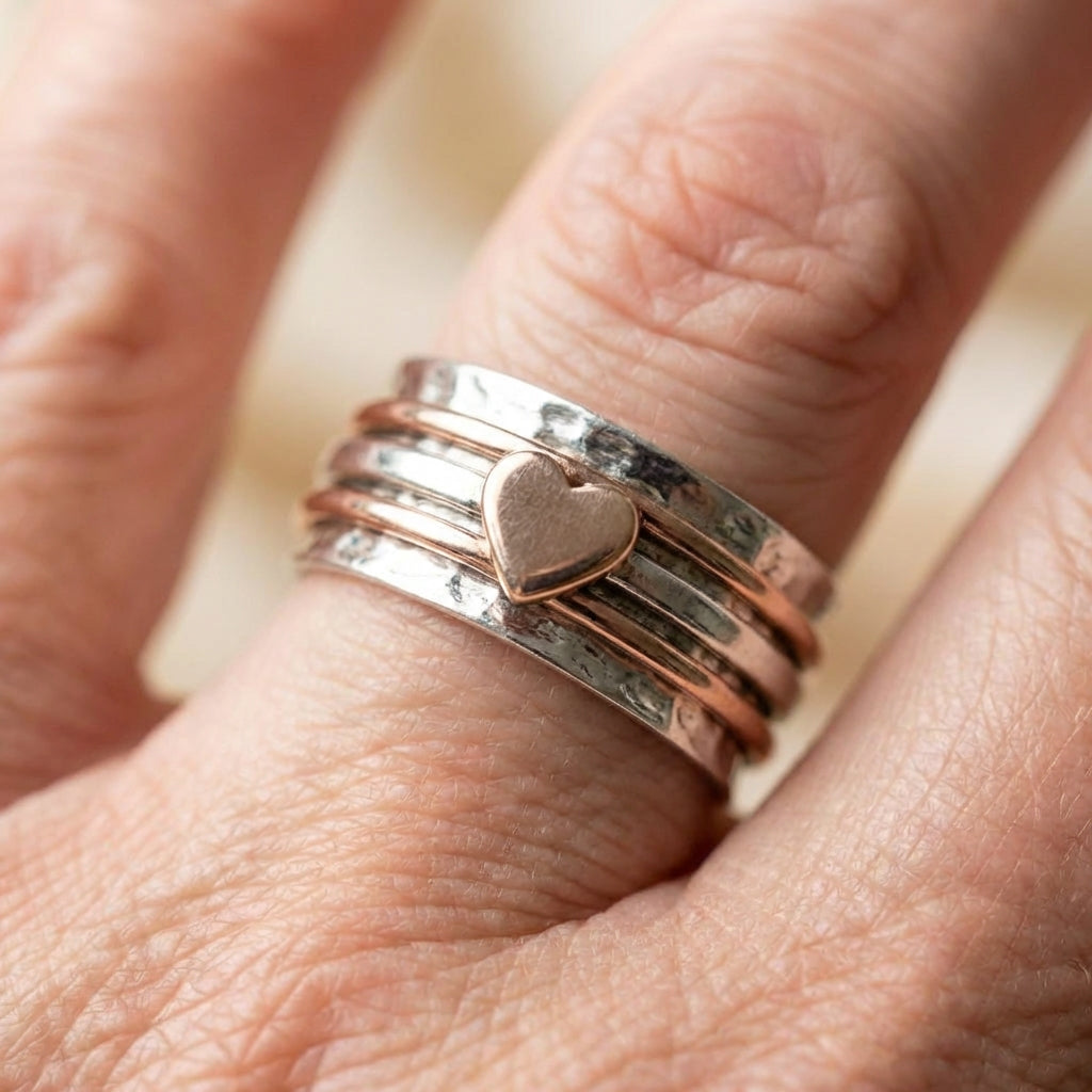 Elegant Spinner Heart Ring