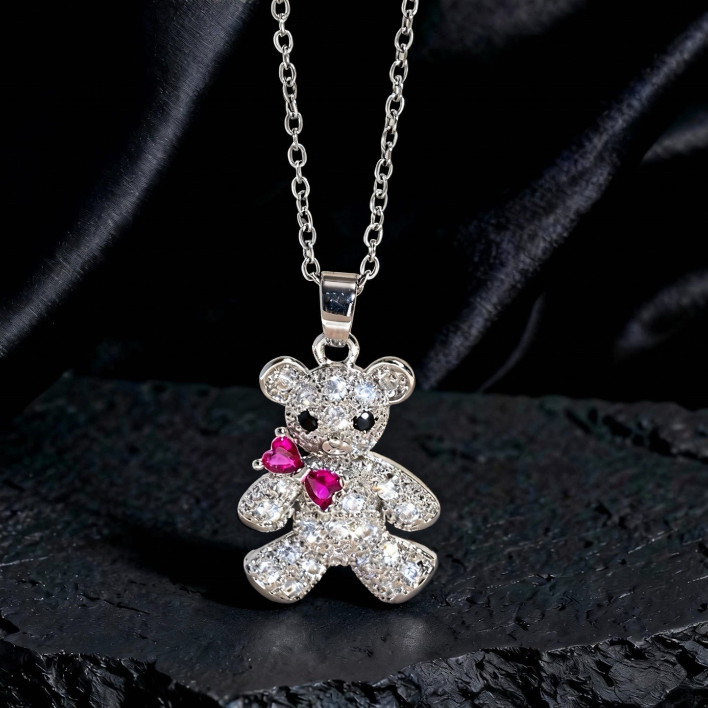 Elegant Teddy Bear Necklace