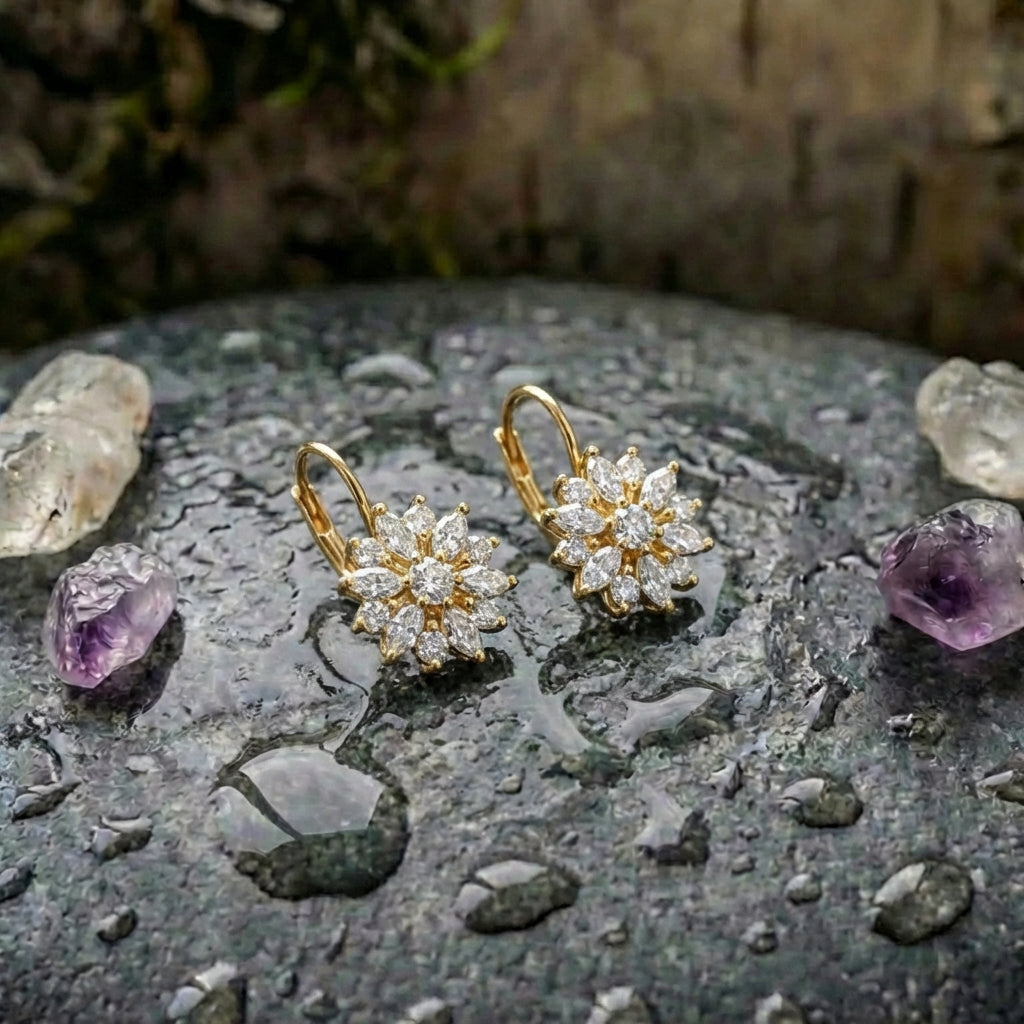 Elegant Crystal Snowflake Earrings