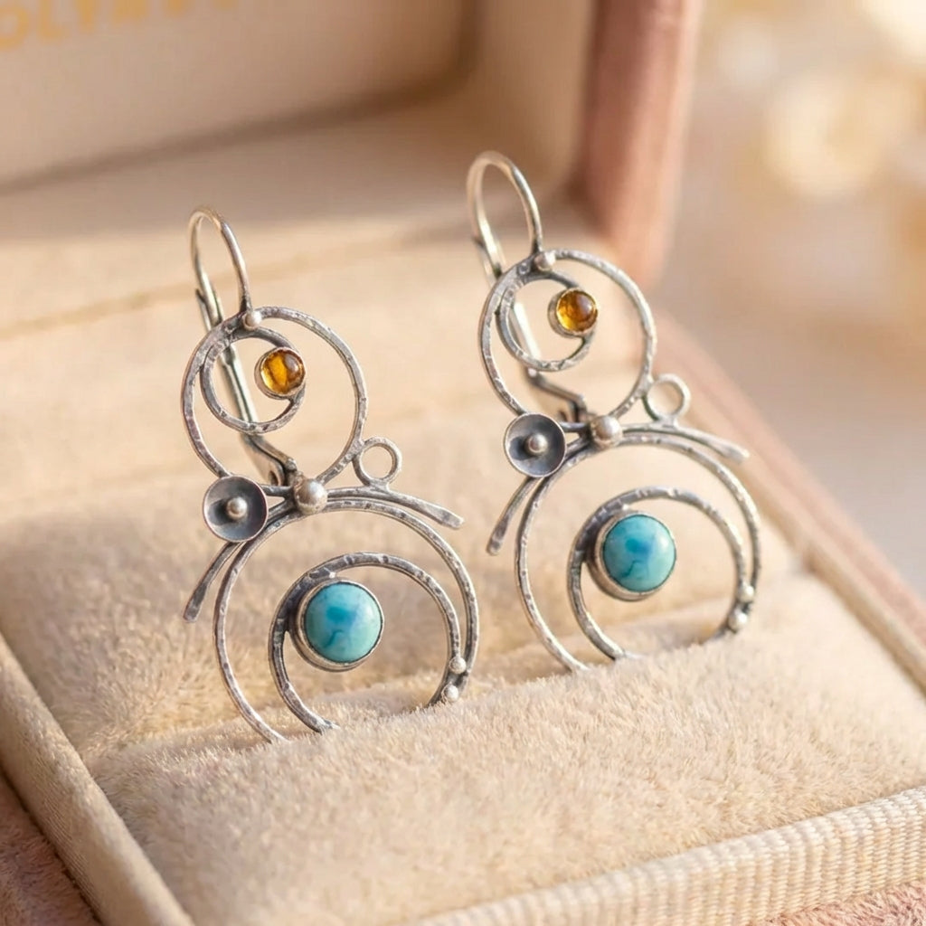 Bohemian Turquoise Dangle Earrings