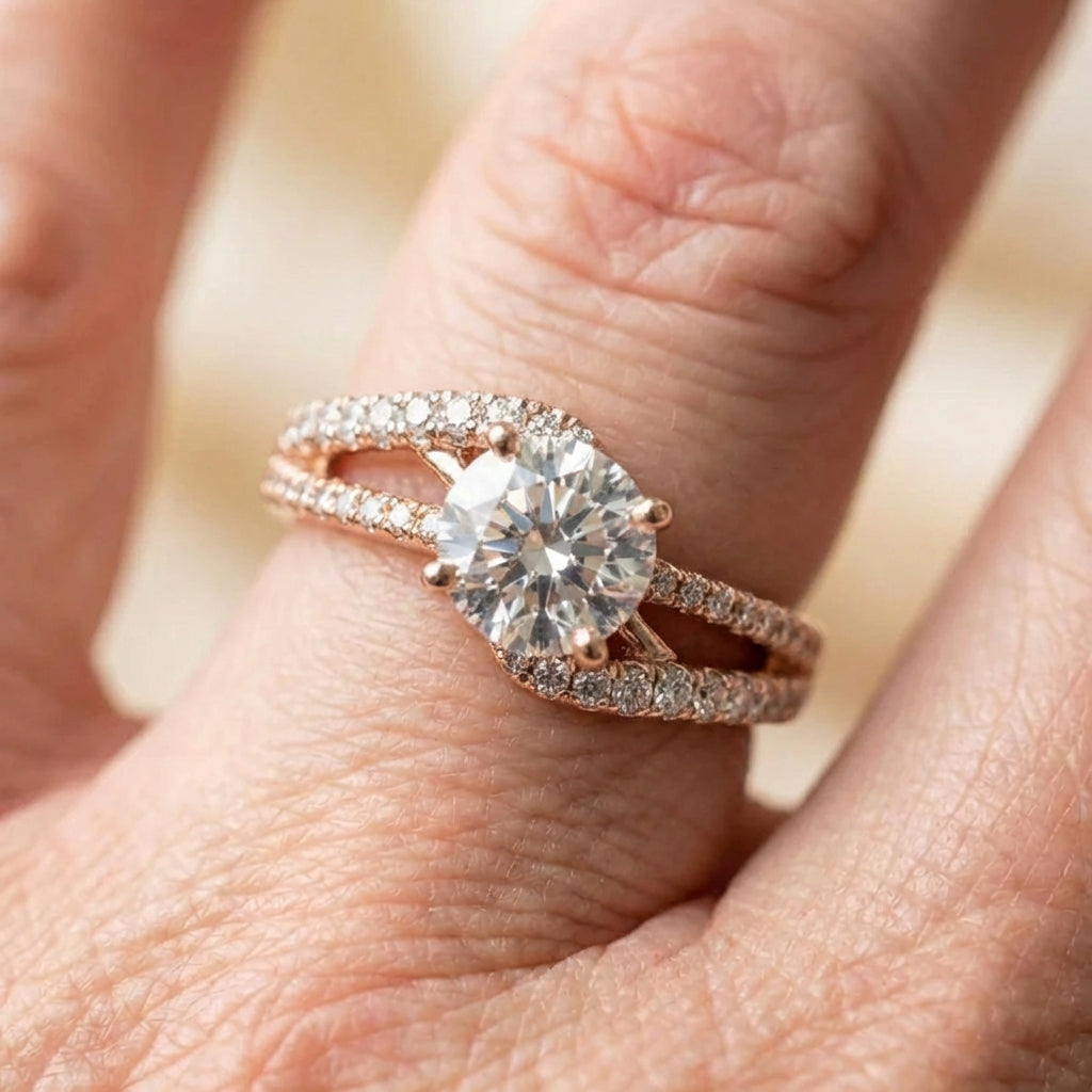 Elegant Crystal Engagement Ring