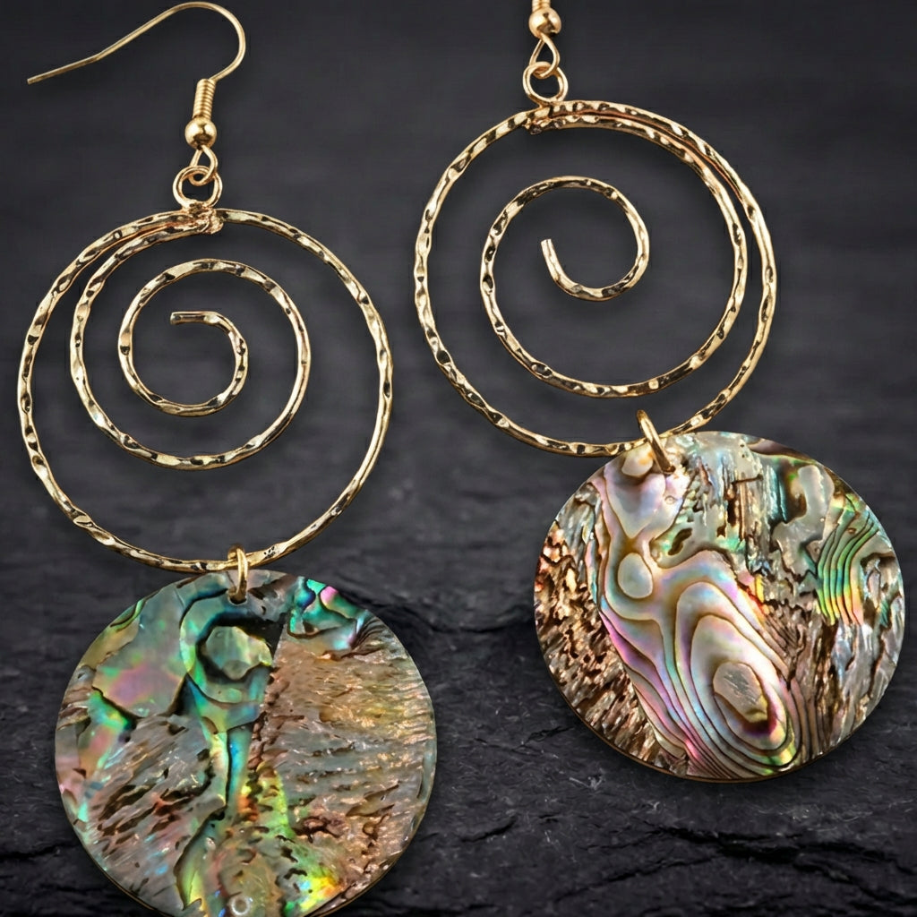 Vintage Handmade Natural Shell Earrings