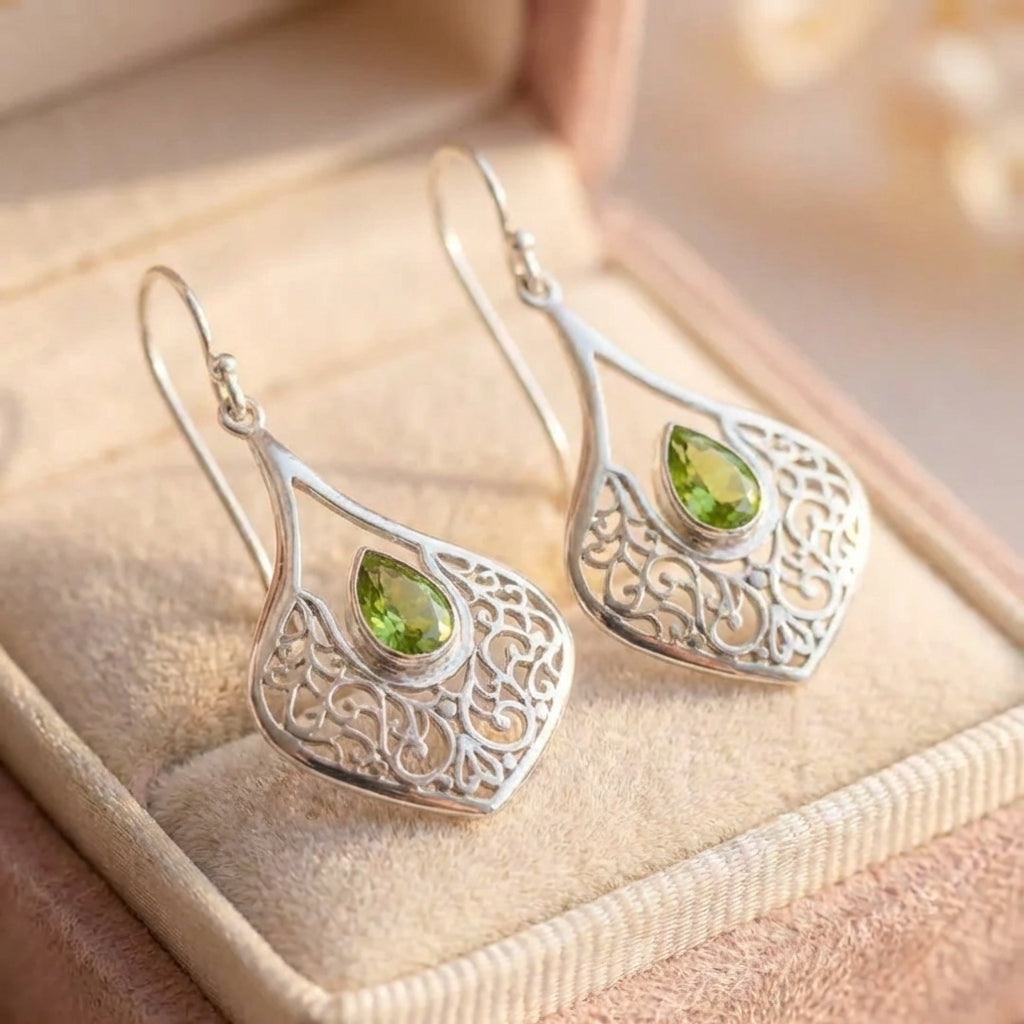 Vintage Peridot Dangle Earrings