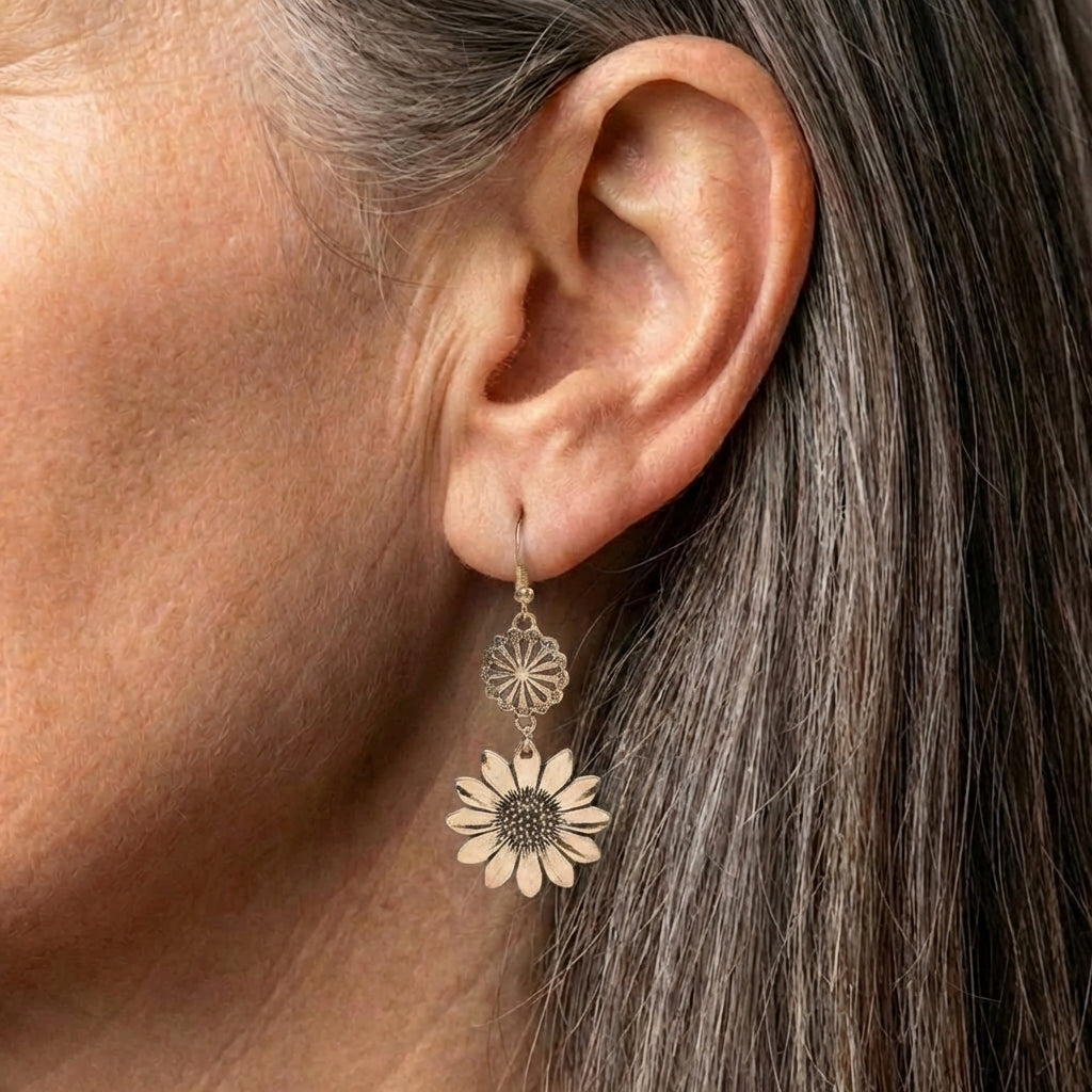 Vintage Sunflower Earrings