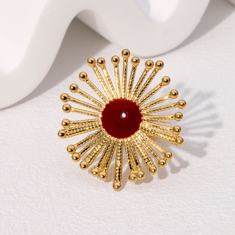 Gold Sunburst Statement Ring