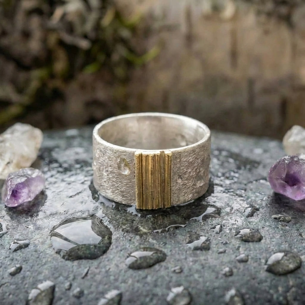 Minimalist Geometric Silver Ring
