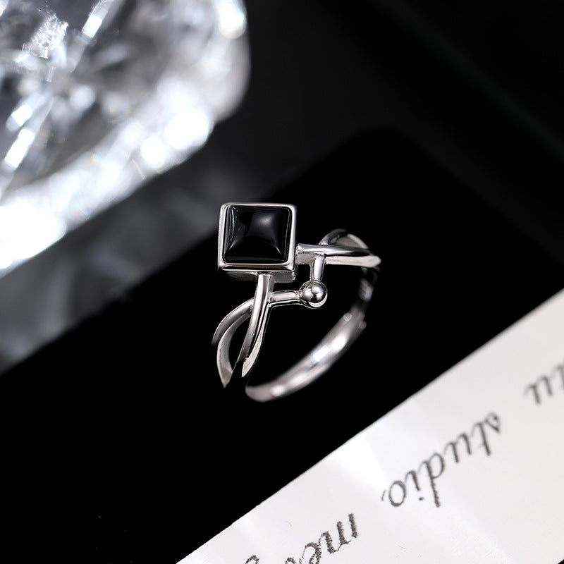 Modern Black Onyx Ring