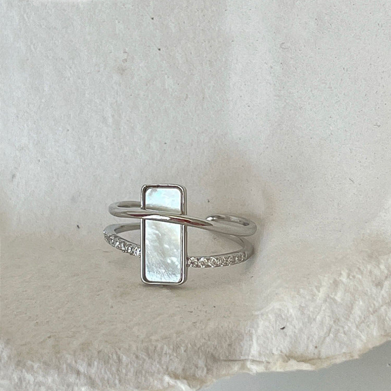 Modern Mother Of Pearl Ring
