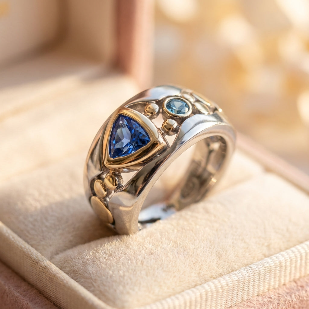 Vintage Blue Crystal Ring