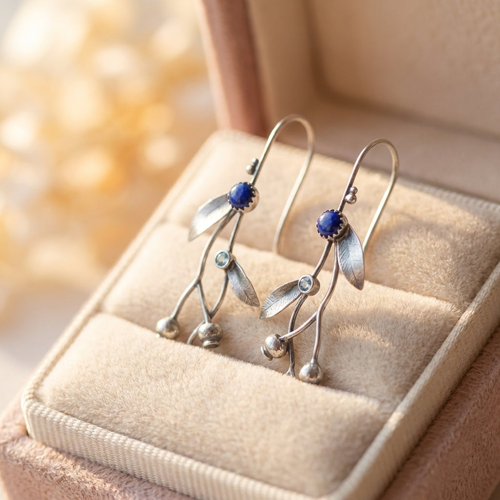 Vintage Blue Lapis Earrings