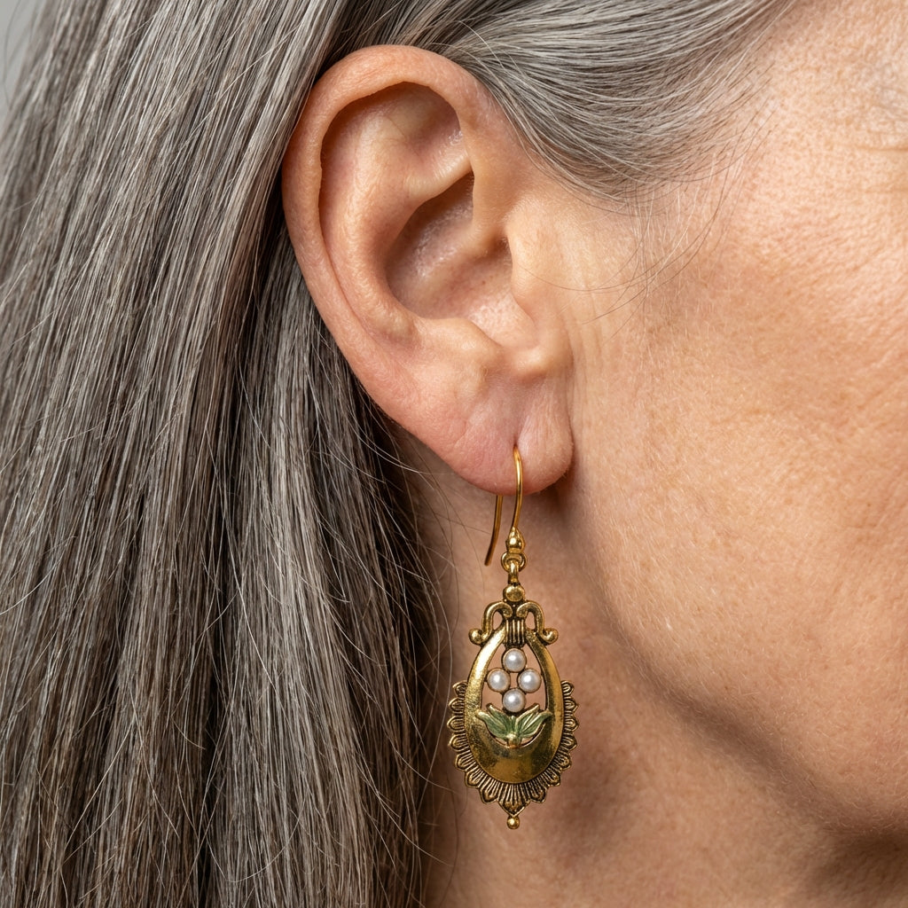 Vintage Bohemian Pearl Earrings