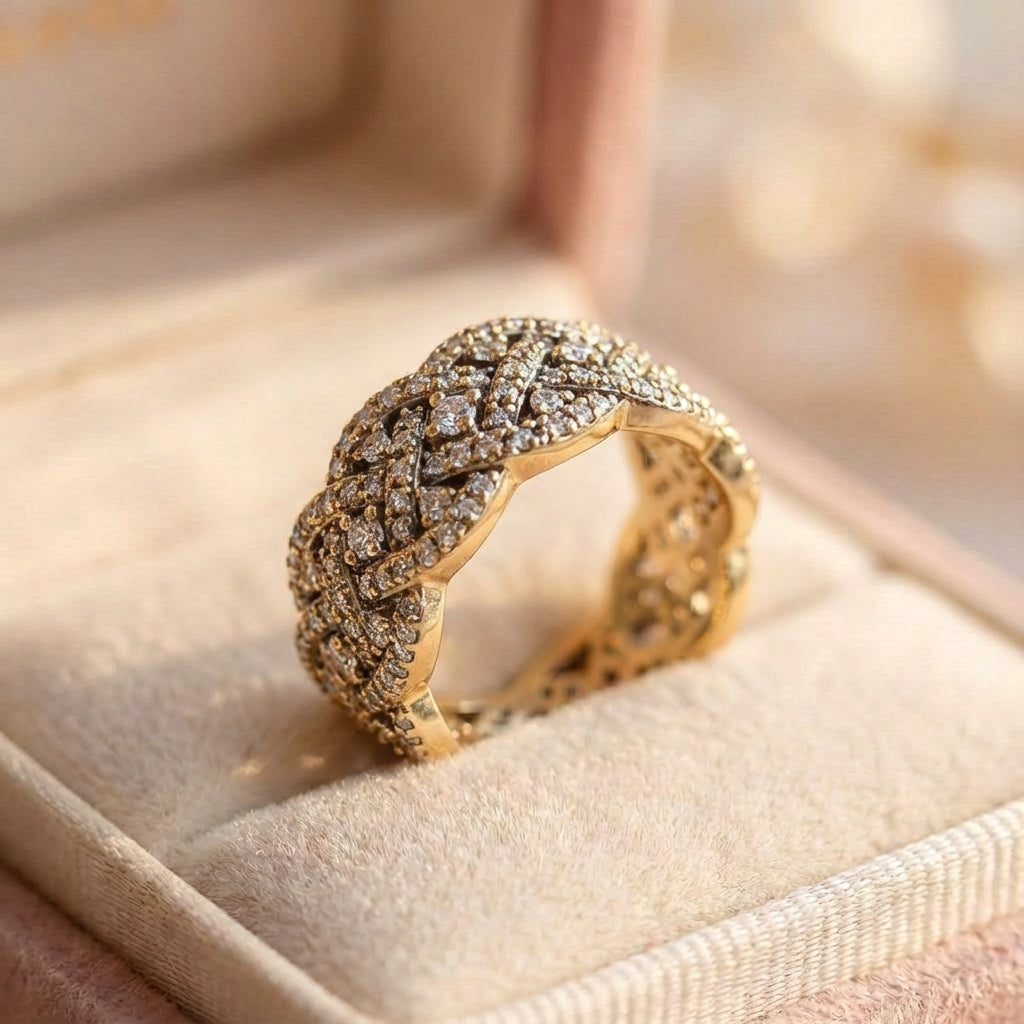 Vintage Braided Zirconia Ring