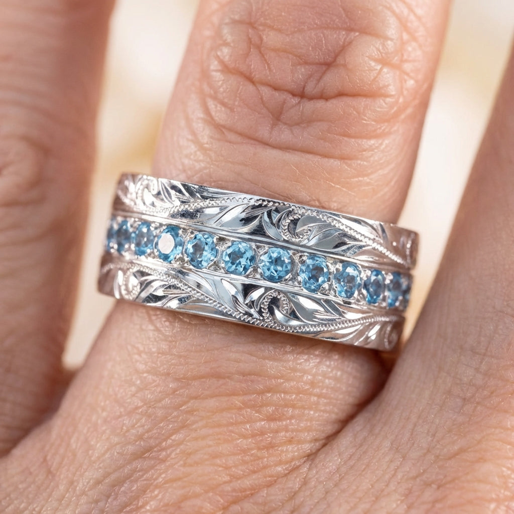 Vintage Carved Topaz Ring