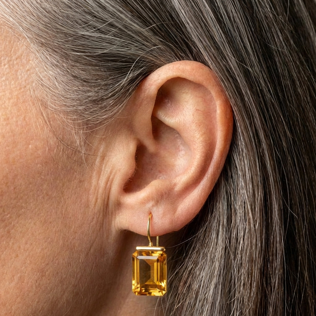 Vintage Citrine Dangle Earrings