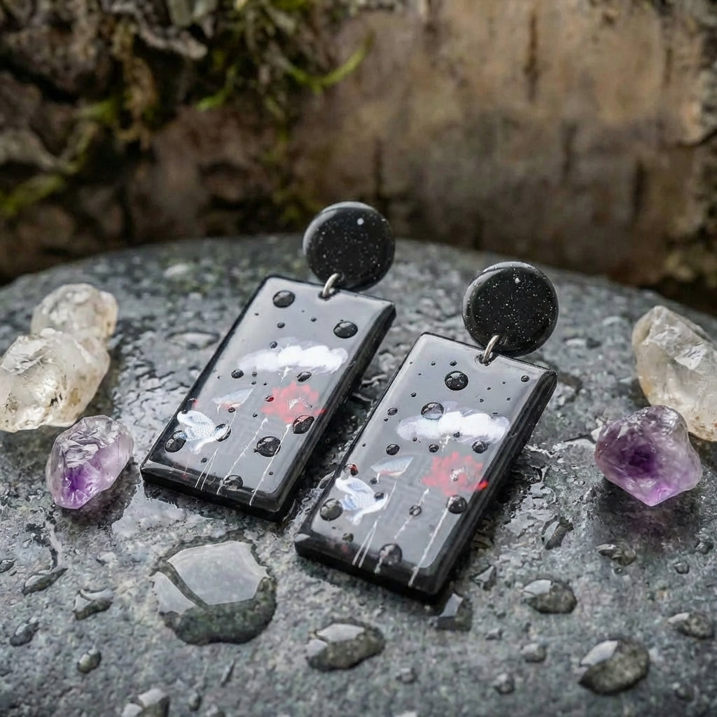 Vintage Crane Earrings