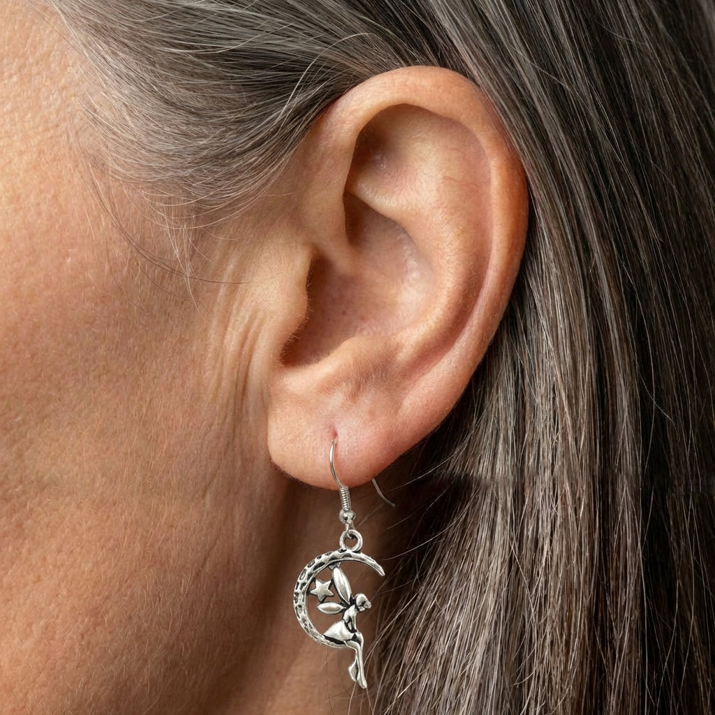Vintage Fairy Moon Earrings