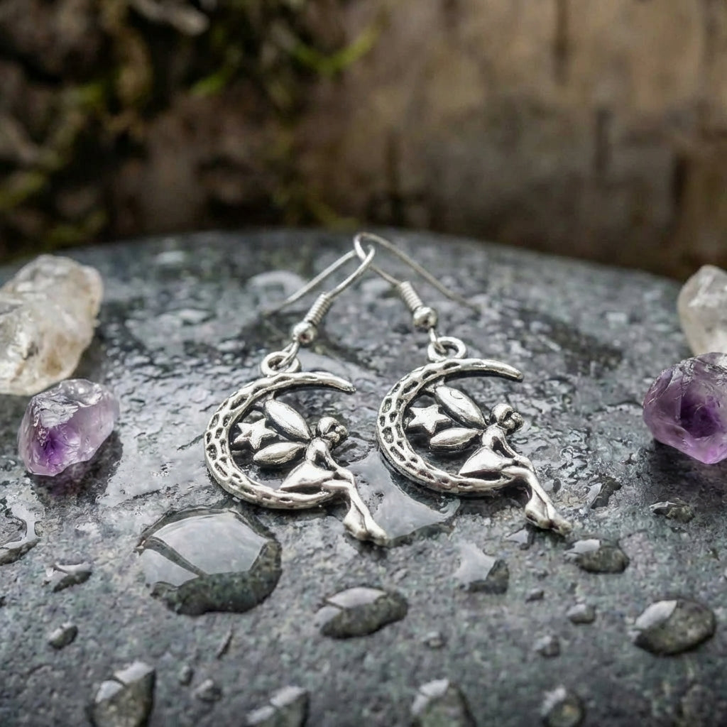 Vintage Fairy Moon Earrings