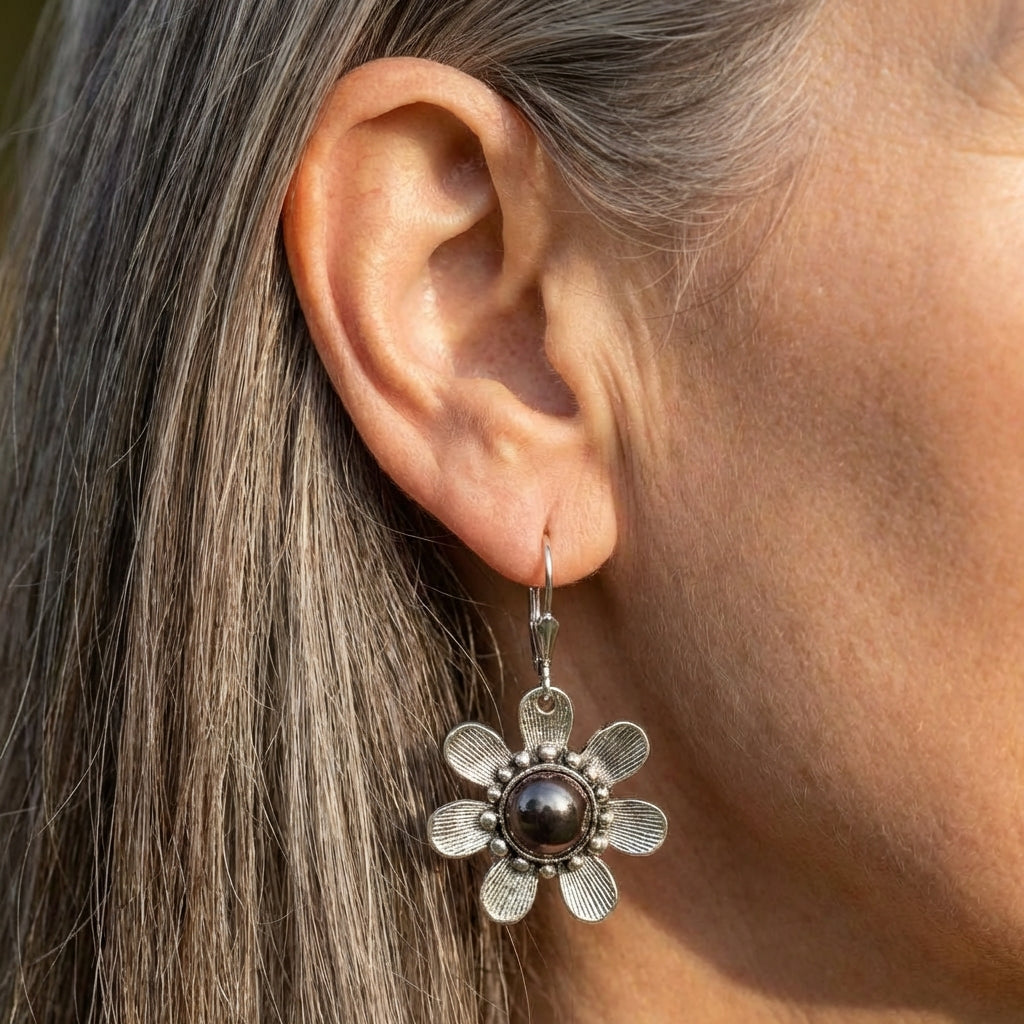 Vintage Flower Dangle Earrings