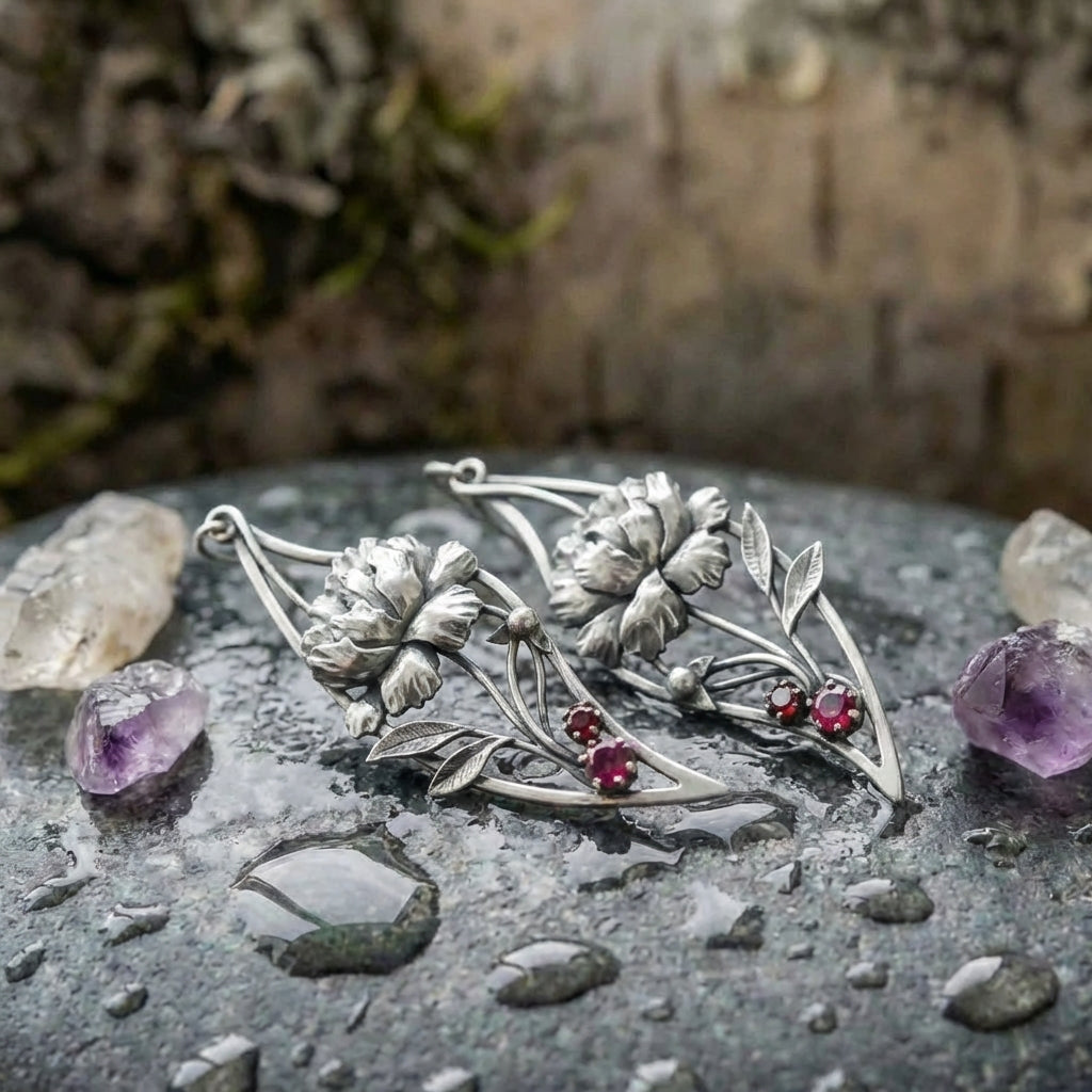 Vintage Flower Dangle Earrings
